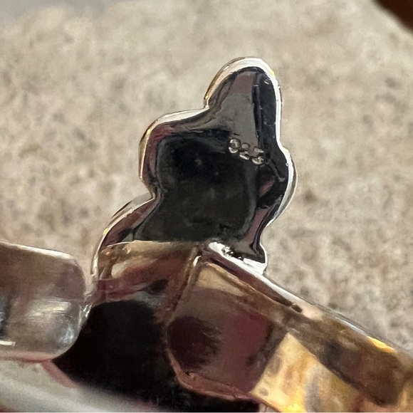 ❤️ Cotton Candy Dahlia Kingman Turquoise Sterling Silver Navajo Adjustable Ring - Picture 5 of 14